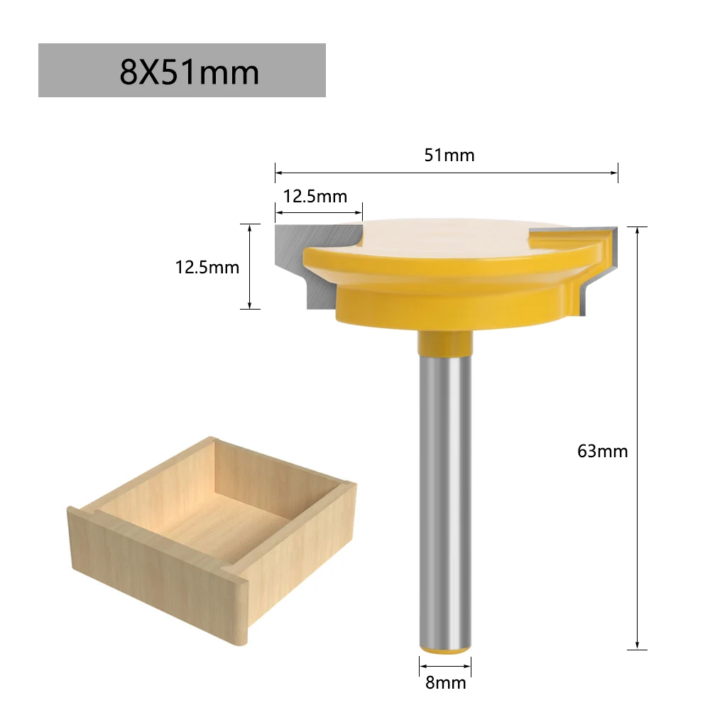 LAVIE 8mm Straight Drawer Molding Router Bit Drawer Lock Tenon Knife Plug Wood Milling Cutter Door Woodworking Tool MC02130