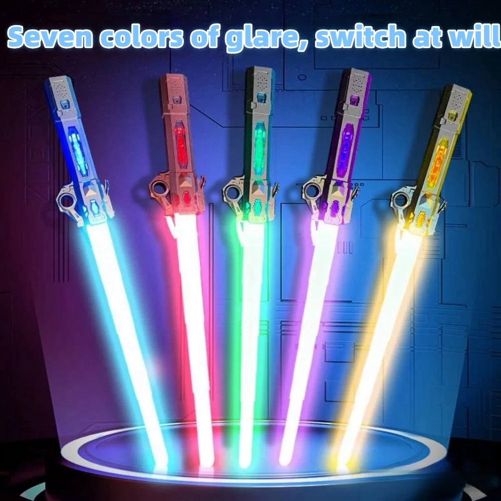 Magic Laser Sword Retractable Fingertip Rotating Gravity Sensor With Battle Sound EffectSeven-Color Light Effect Children's Gift