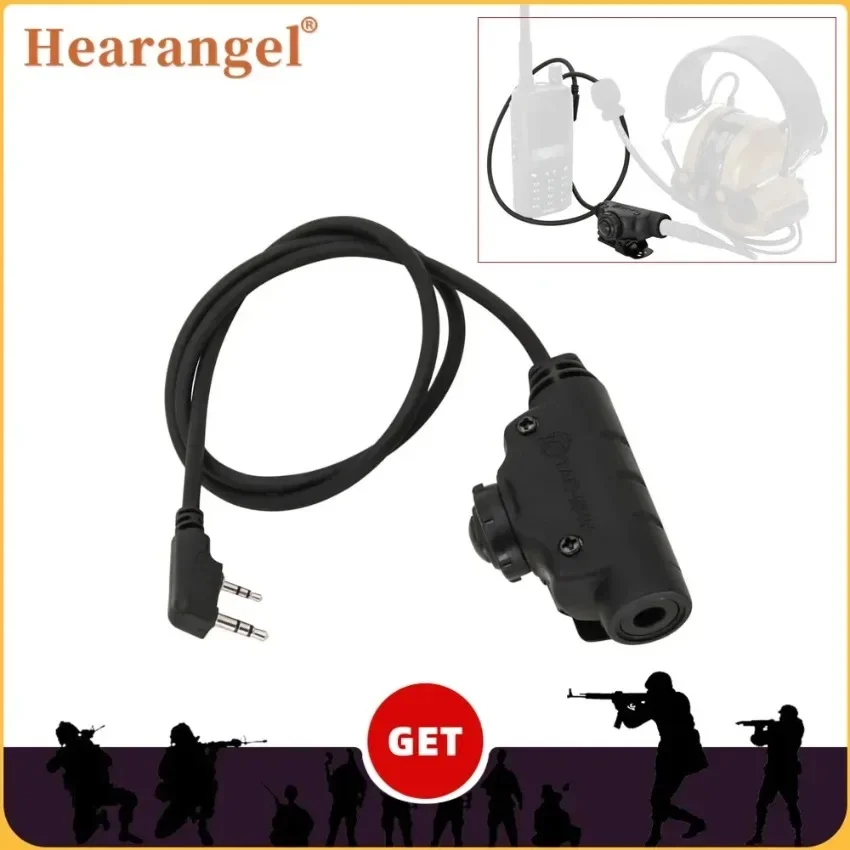 

Hearangel Tactical U94 V2PTT Adapter K Plug for Baofeng UV-5R UV-82 UV-6R Walkie Talkie Compatible With Comtac/Sordin Headphone