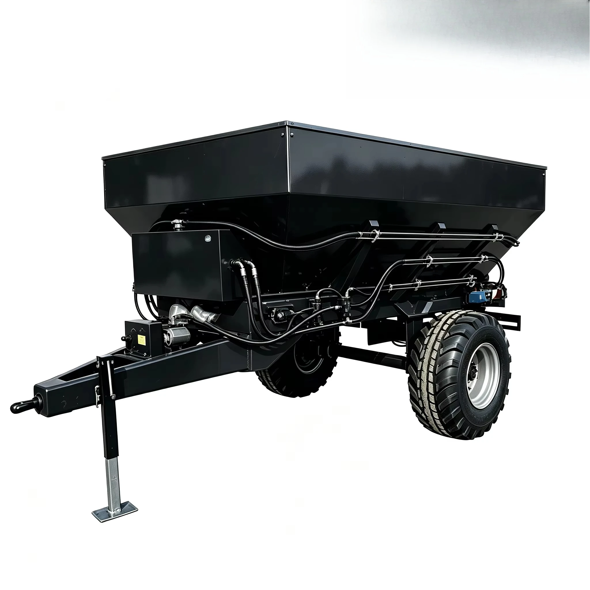 Tractor Trailed Fertilizer Spreader 10 Cubic Meters Manure Spreader, Dry Wet Manure Organic Fertilizer Broadcasting Machine