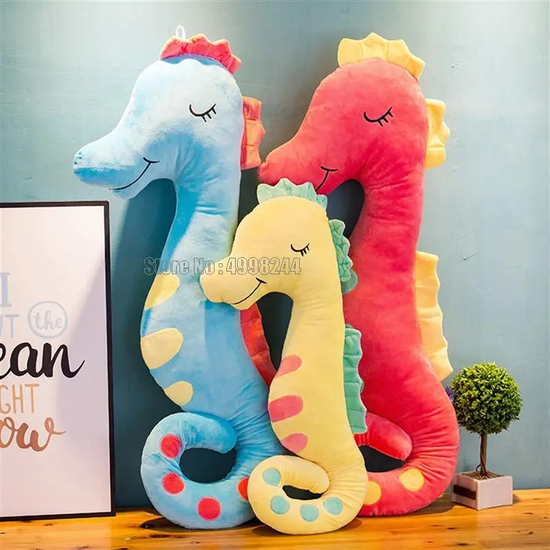 Lifelike Sea Horse Plush Stuffed Soft Wild Animals Simulation Doll Kids Gifts Toy