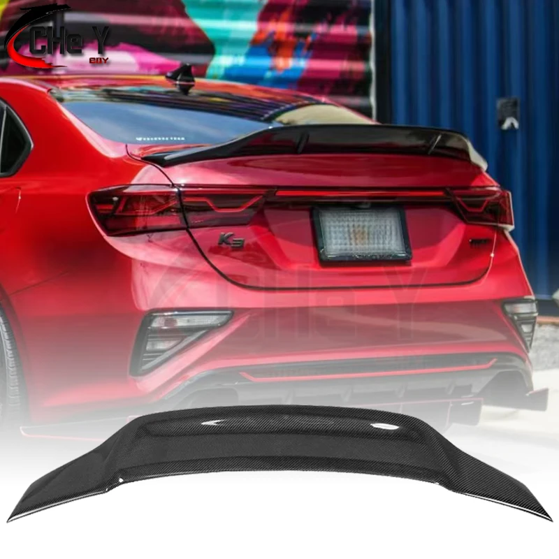 

Rear Trunk Boot Lid Duck Tail Lip Spoiler Wings For Kia K3 Cerato Forte Sport GT 2019-2024 Carbon Fiber Tuning Accessories