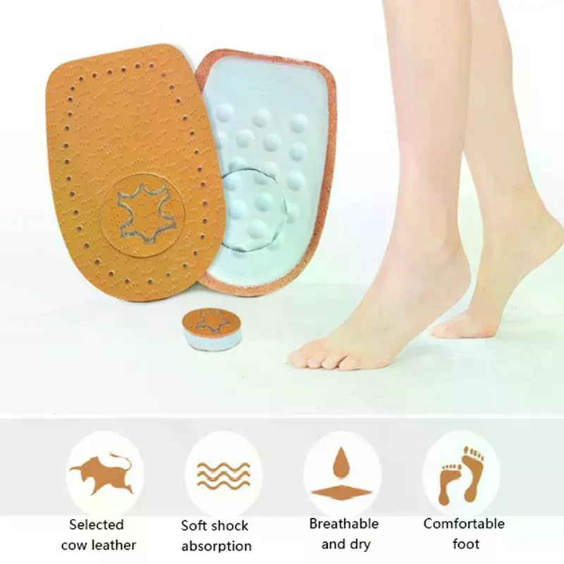 2pcs Unisex Soft Insole Heel Support Lift Insert Shoe Pad Height Foot Cushion