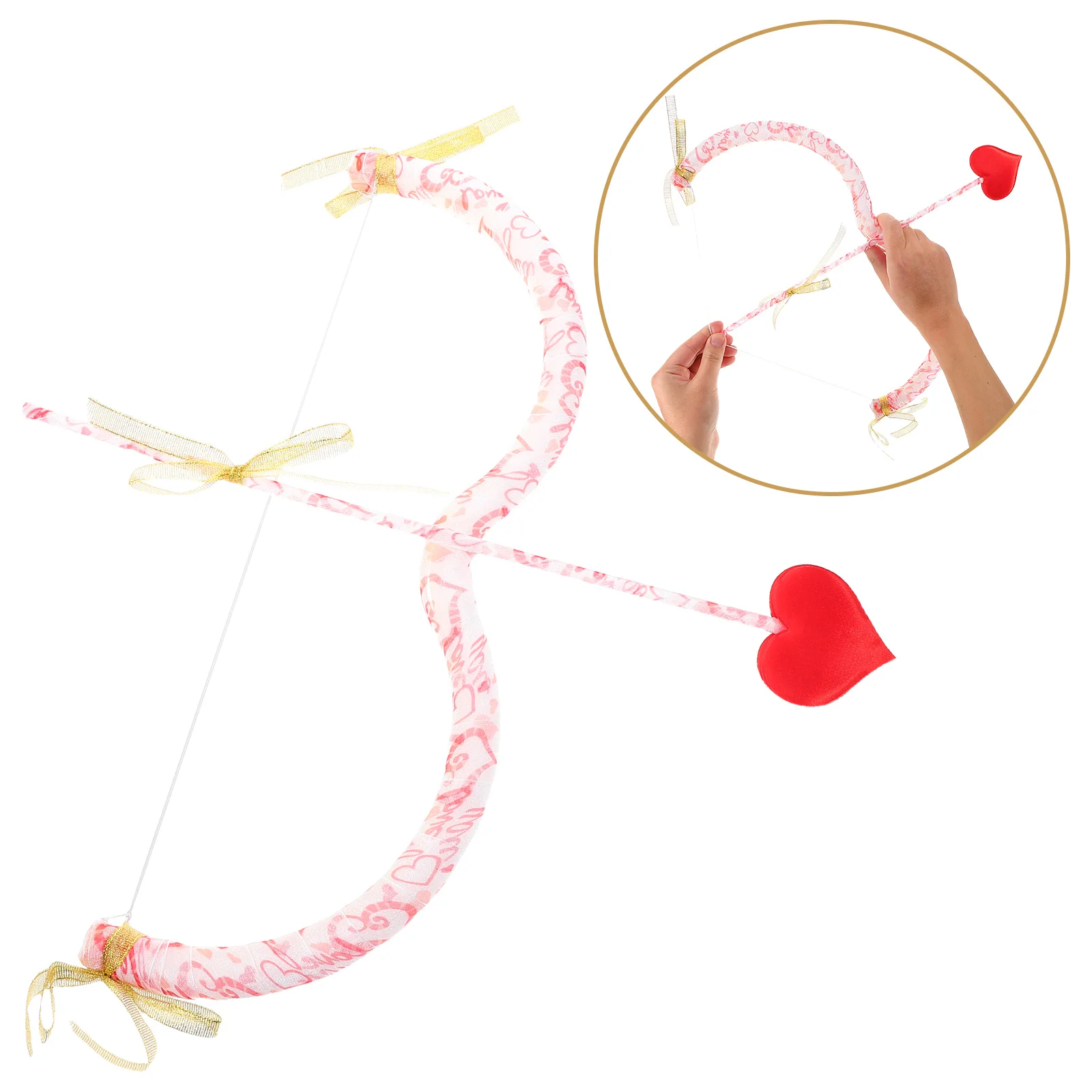 

Cupid's Arrow Accessories for Women Bow Decor Clothing Pink Foam Cotton Heart Headband Costume Man