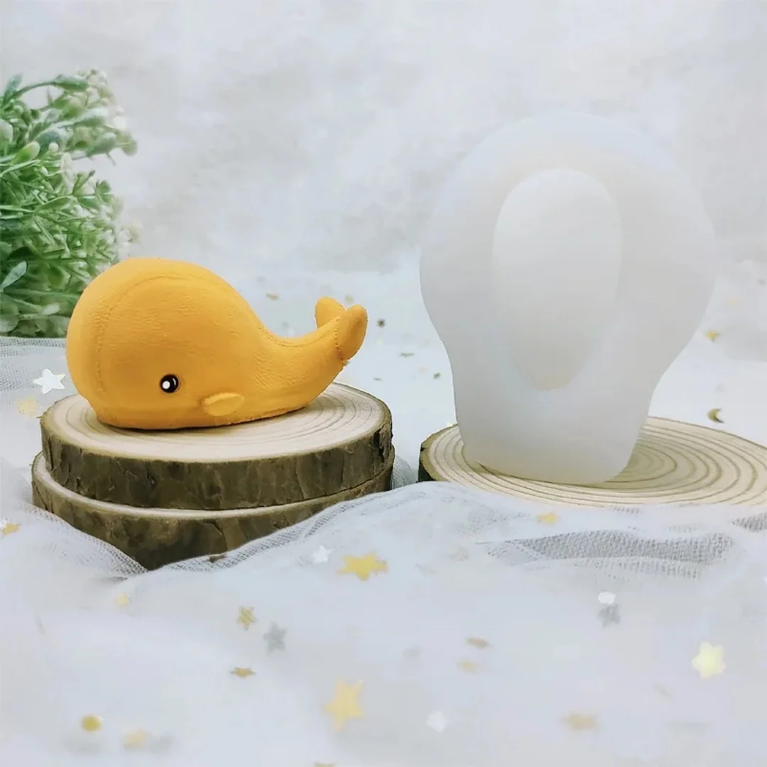 3D Whale Aromatherapy Wax Candle Decoration Silicone Mold DIY Animals Gypsum Plaster Crafts Car Ornament Resin Molds