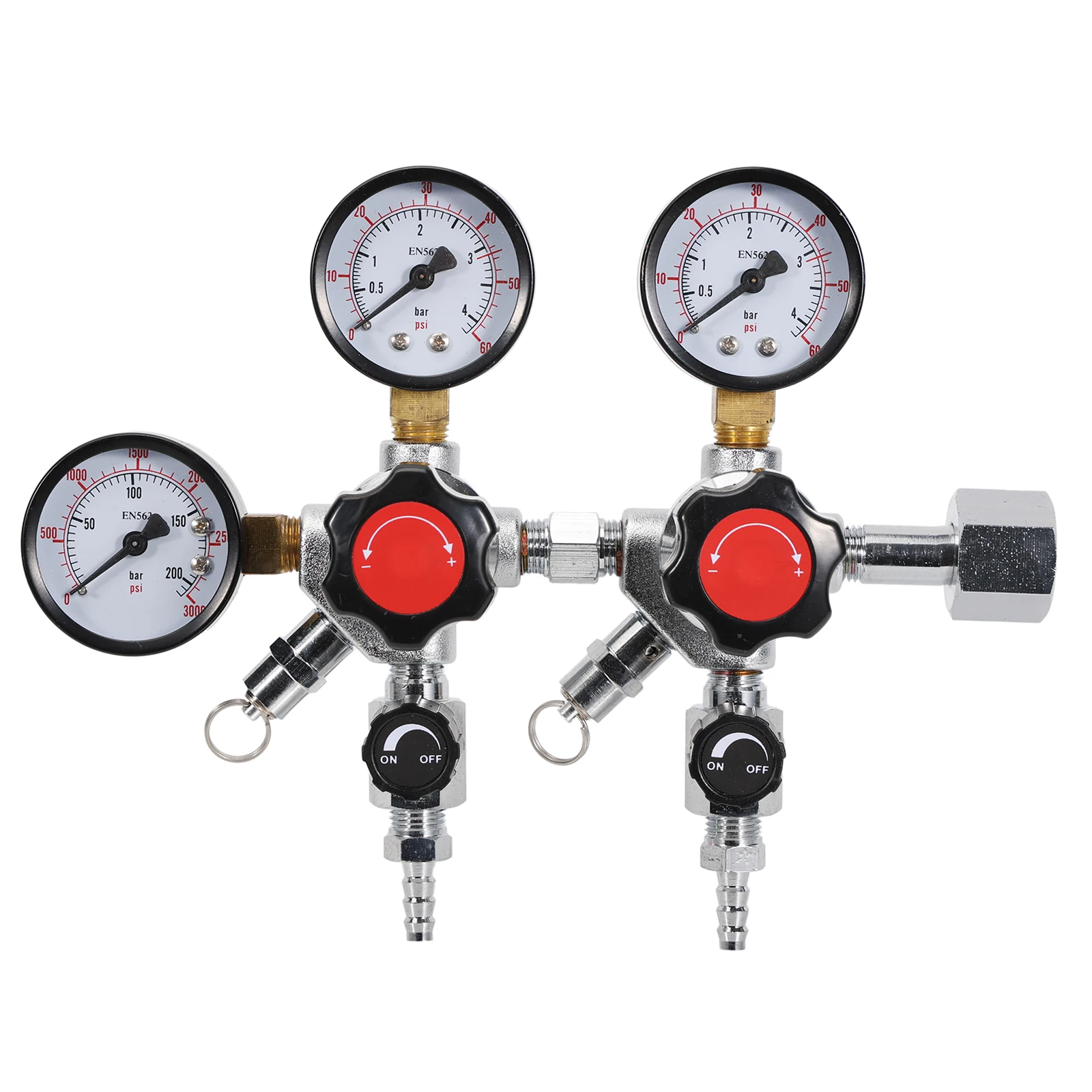 

W21.8 Dual Body CO2 Regulator Industrial-Grade 0–60 PSI Operating Range Carbonate or Dispense Beverages At different pressures