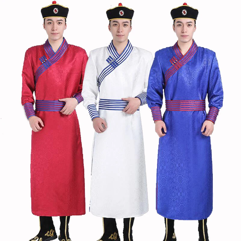 

Festival stage wear male Cosplay costume Asian men gown mongolian robe traditional oriental ethinc clothing