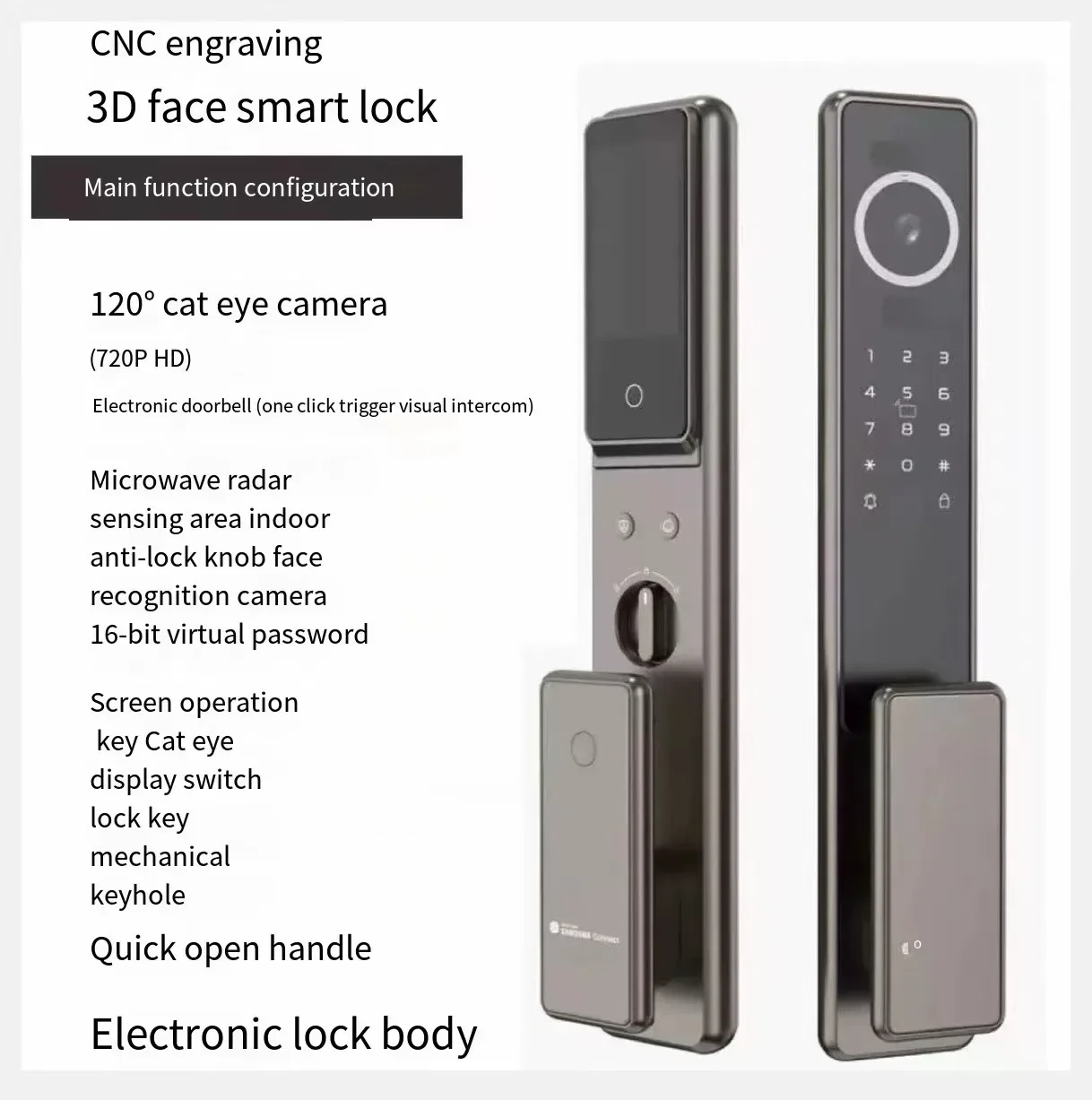 Automatic Smart Lock For Wood And Steel Doors Long-Range Control Via APP/WiFi Fingerprint & Key Card Access Competitive Price