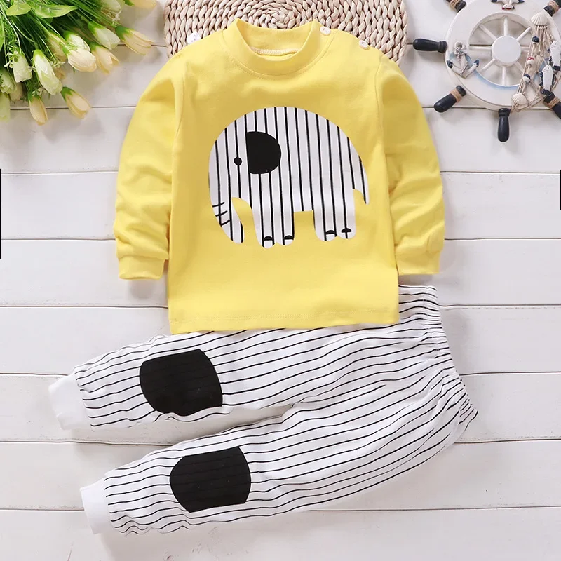 Kids Clothes Children Sets Children\'s Clothing Boys Girls CottonAutumn winter Clothing Pants Sleepwear Underwear Christmas Gift