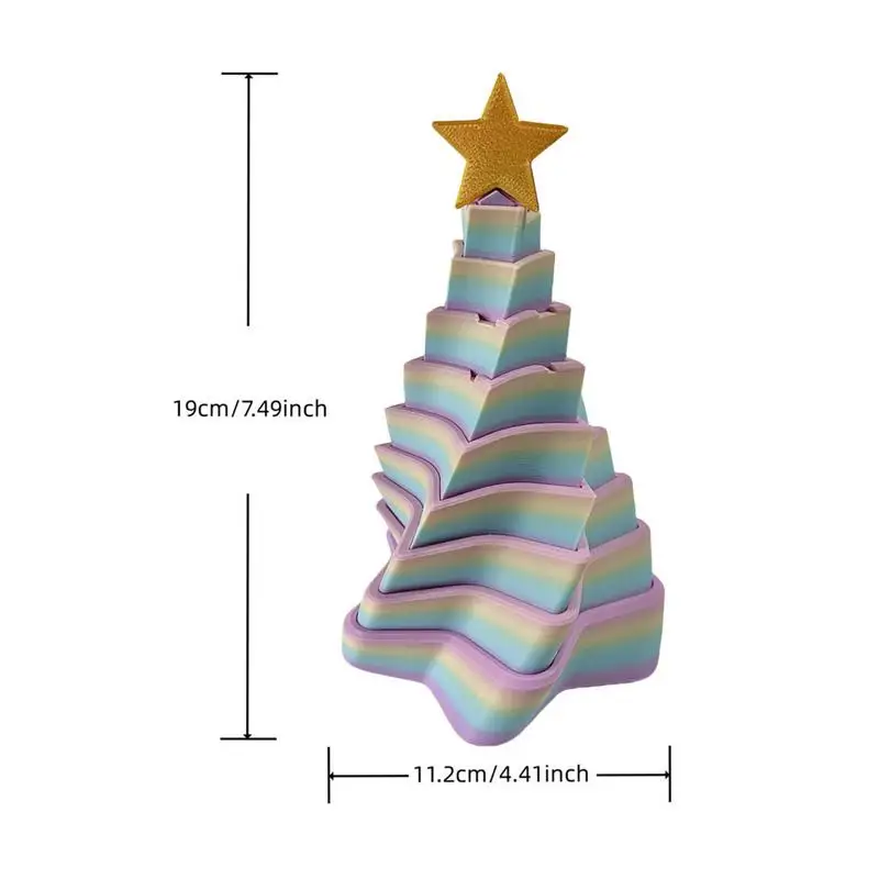 Игрушка-непоседа со звездой, выдвижная рождественская елка, многоцветная игрушка-непоседа, настольные игрушки, телескопические новые игрушки для снятия стресса