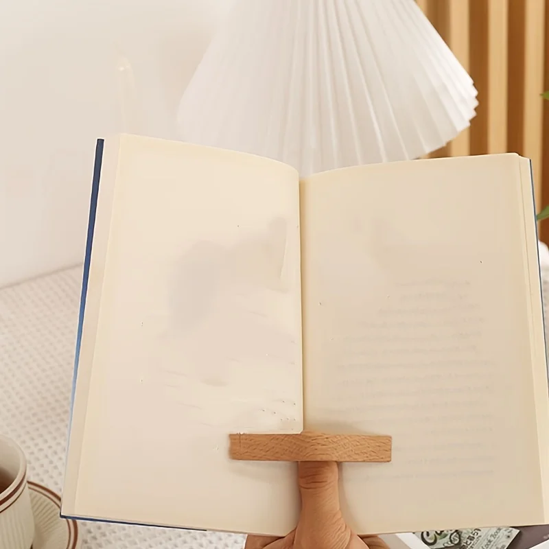 Solid Wood Ergonomic Book Clamp: The Ultimate One-Handed Reading Tool, Page Holder, and Thumb-Safe Bookmark