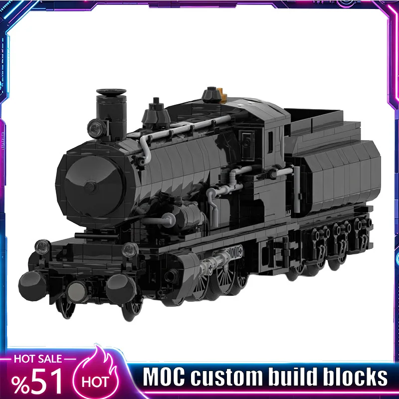 1115PCS Classic European Passenger Steam Locomotive Train Model Moc Custom Puzzle Assembly Educational Building Blocks Toy Gift
