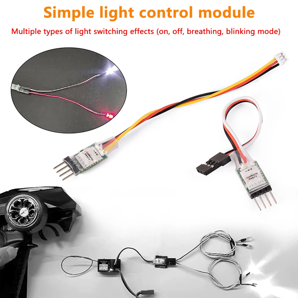 3CH LED Lamp Controller Module Light Switch Panel System Turn On/Off JR Plug for RC Car Vehicle Fixed Wing Aircraft Part