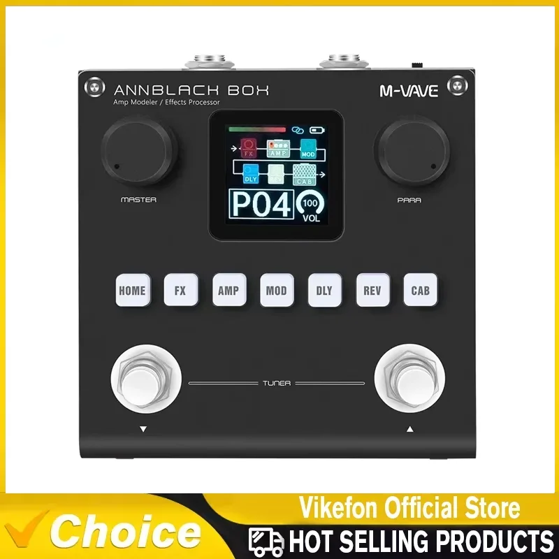 M-VAVE Blackbox Guitar / Bass AMP Modeler Multi Effects Processor Rechargeable for Electric Guitar Bass