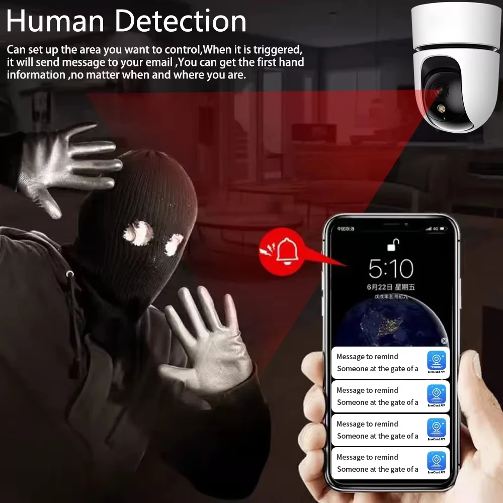 5mp hd indoor rastreamento automático detecção de animais de estimação áudio bidirecional inteligente wifi câmera ip cor visão noturna câmeras de vigilância ptz