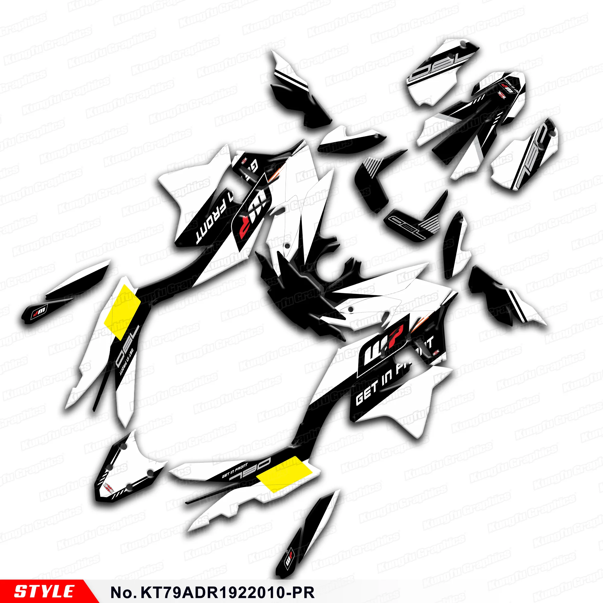 

Aftermarket Black White Stickers Custom Graphics for KTM 790 Adventure 890 ADV R 2019 2020 2021, Style No.KT79ADR1922010-PR