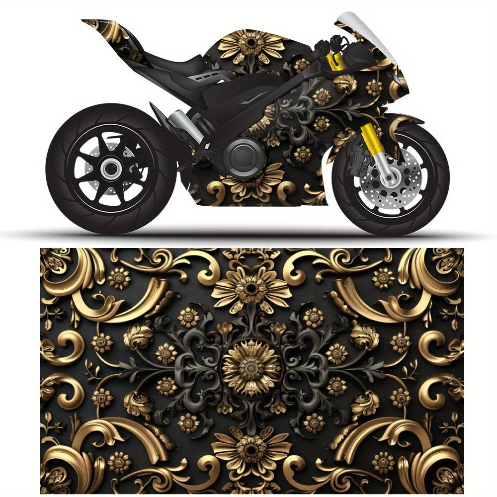 

Court Luxury Pattern PVC Motorcycle Vinyl Wrap, Self-Adhesive Waterproof Sticker, Anti-Scratch Decorative Film for Bike Body, DI