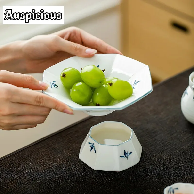 

Handdrawn Butterfly Orchid Dripable Fruit Dishes Vintage Dessert Tray Plates for Food Household Leachate Sharing Plate Ornaments