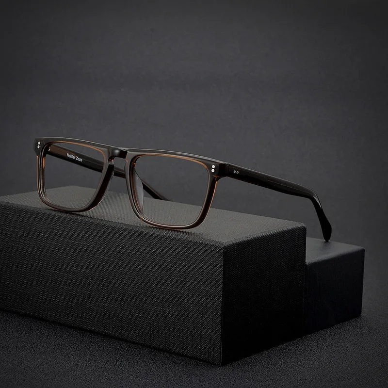 Acetate square frame glasses for men vintage tortoiseshell handmade optical glasses frames make prescription glasses progressive