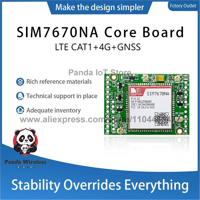SIM7670G SIM7670NA SIM7670E 4G CAT1 CORE BOARD Modul Zweireihiges Pin LTE Cat1 4G Qualcomm Chip Breadboard mit FPC GPS-Antenne
