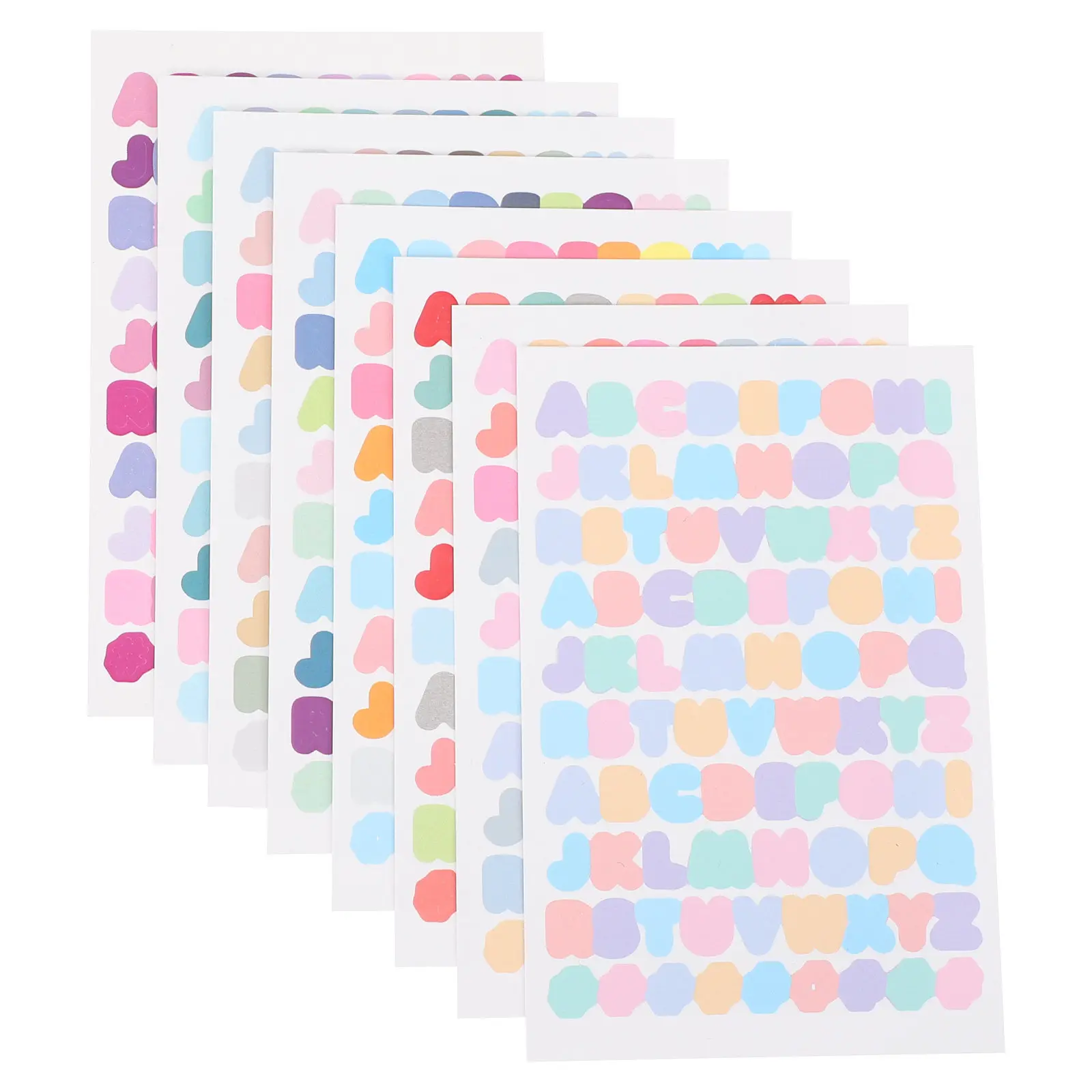 

8 Sheet Alphabet Sticker Delicate DIY Decoration for Diary Scrapbook Kid Cartoon Creative Portable Decorative Stationery Sticker