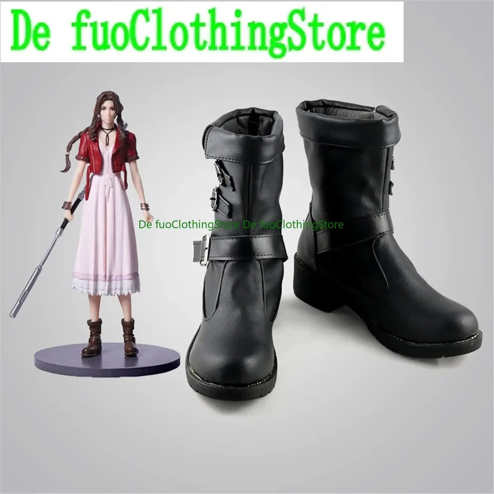

DefuoClothing Shoes Store Cosplay Shoes Final Fantasy VII FF7 Aerith Gainsborough Boots Game Anime Halloween