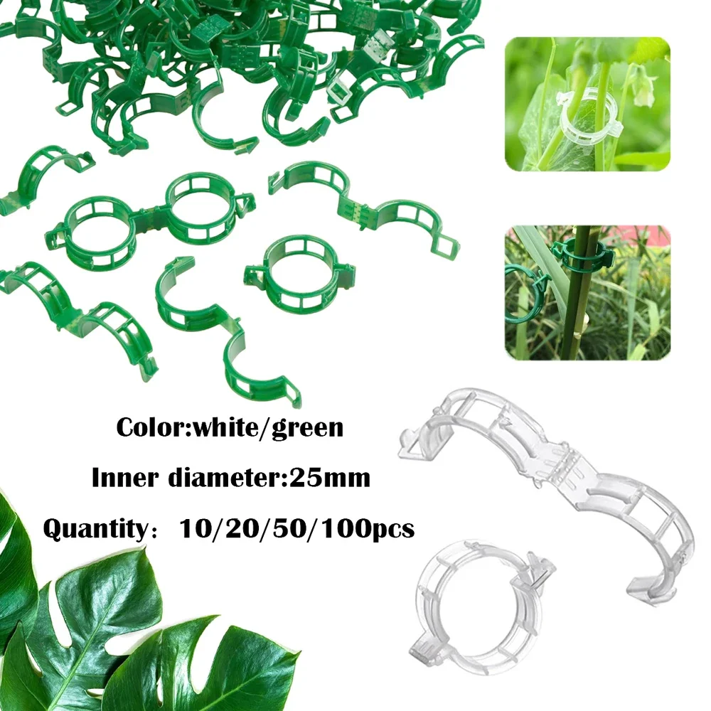 10-100pcs Reusable Plant Support Clips, Tomato Vine Fixing Clips Garden Vegetable Stems Holders Trellis Climbing Plant Clamps