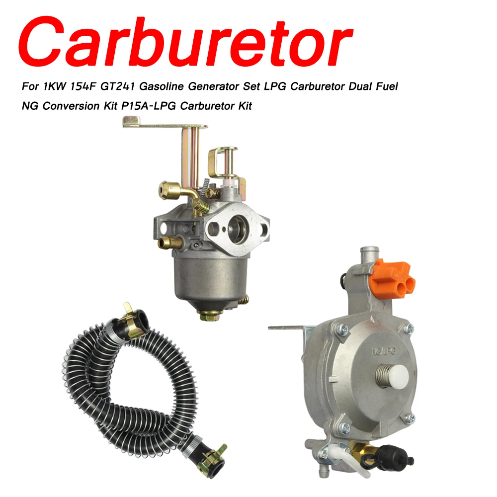 Carburetor Carb For 1KW 154F GT241 Gasoline Generator Set LPG Carburetor Dual Fuel NG Conversion Kit P15A-LPG Carburetor Kit