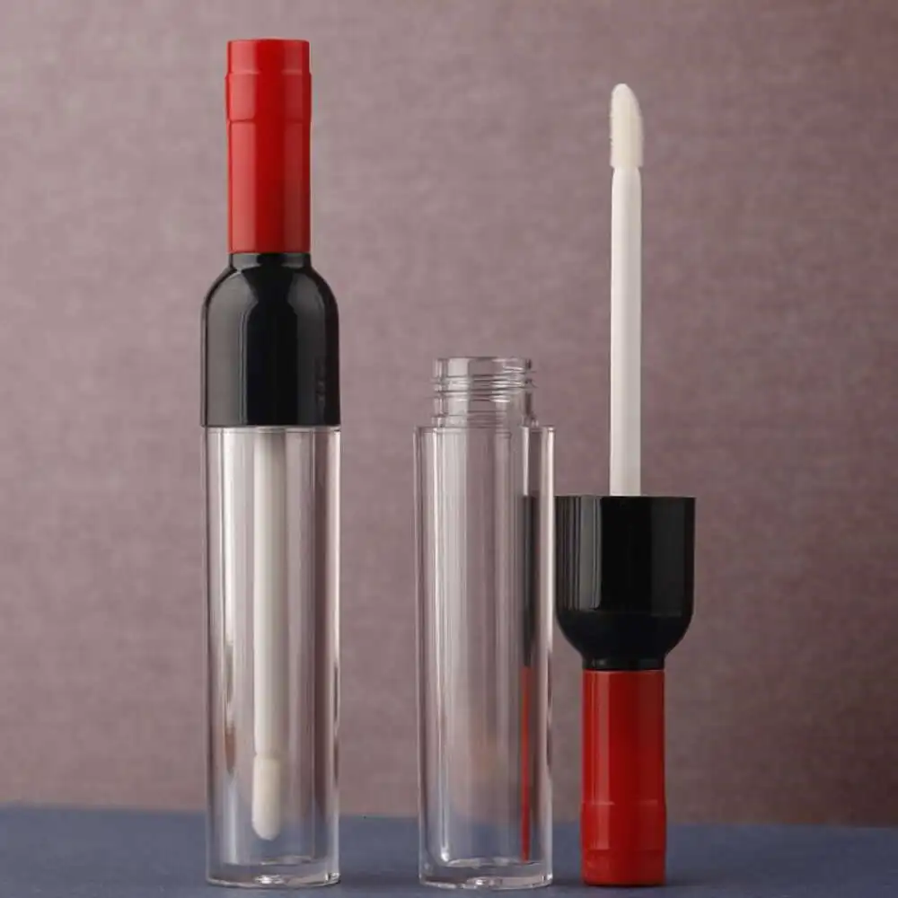 

Прозрачная бутылка для красного вина, пустые бутылки для бальзама для губ, косметический дорожный глянцевый контейнер с крышкой для губной помады, трубка