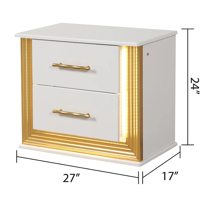 ！@Contemporary Style 5PC Queen Bedroom Set with Adjustable Convertible Bed Wood & Gold Finish