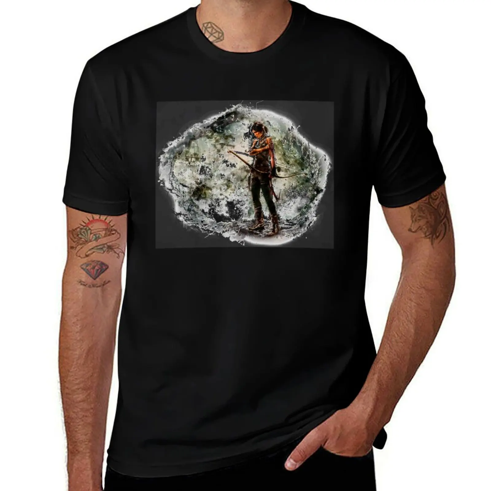 

Tomb Raider Painting T-Shirt man t shirts for men casual t shirts for man cotton T-Shirt