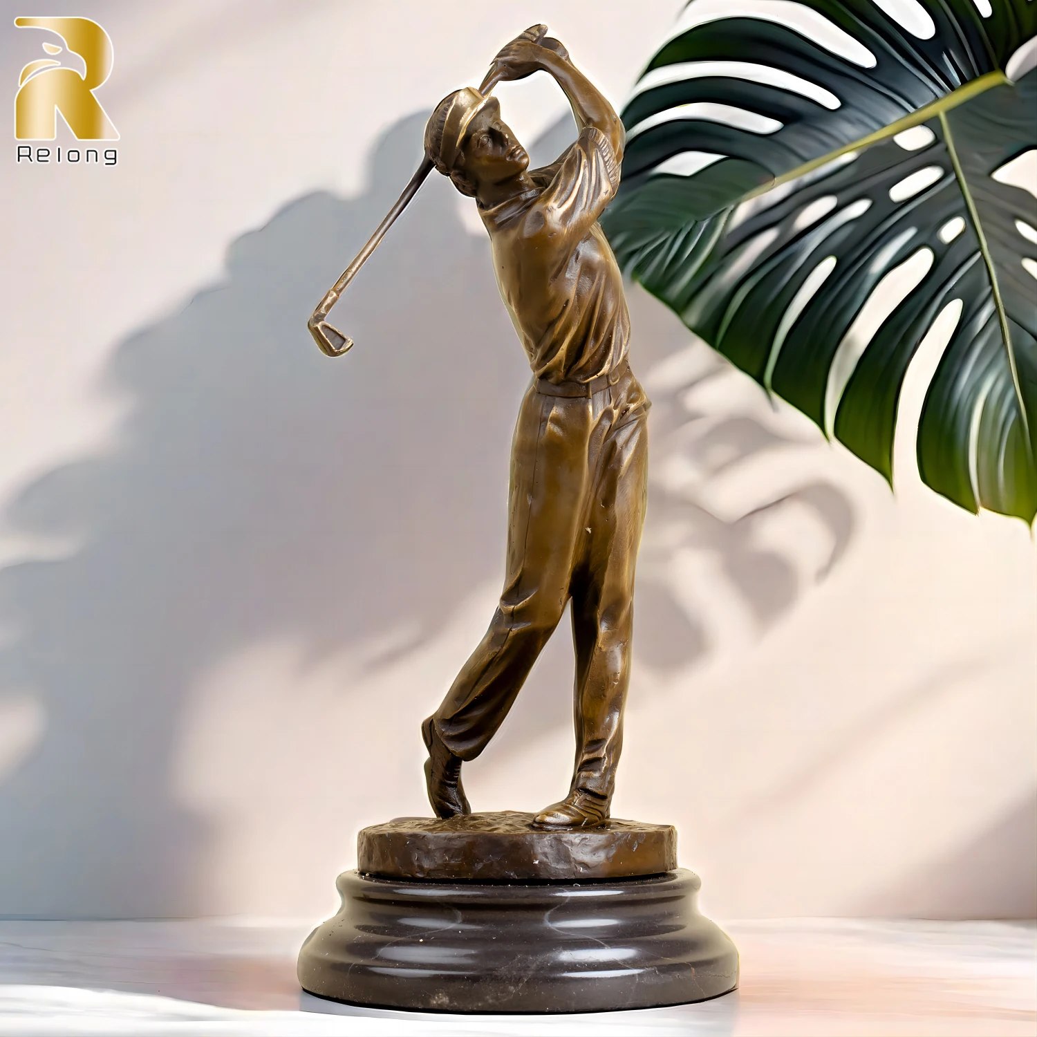 Bronze Golf Man Statue Playing Golfer Bronze Sculptures Hot Casting Bronze Golf Sports Man Crafts For Home Decor Ornament Gifts