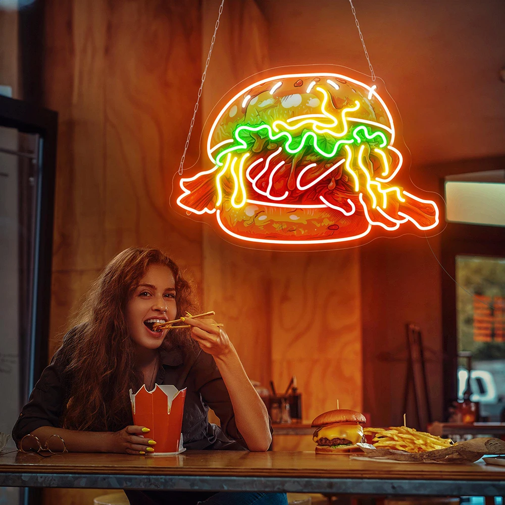 

Pulled Pork Neon Sign Burger Shop Wall Decor Restaurant Kitchen Decoration Led Light Sign Custom Welcome Business Neon Sign