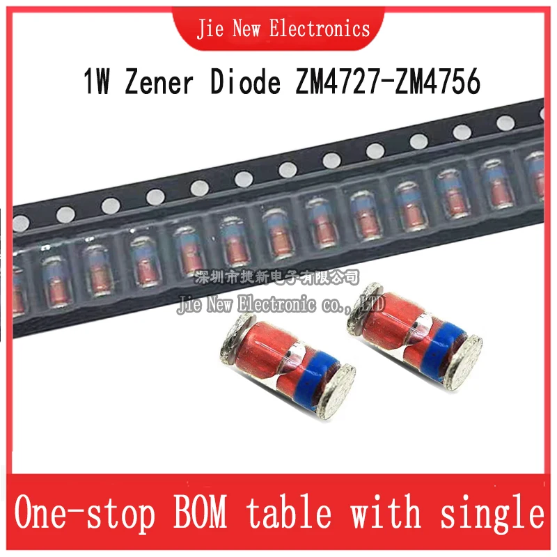 100PCS 1W Diodo Zener ZM4728A- ZM4756A ZM4732 ZM4733A ZM4740A ZM4742A ZM4744A ZM4746A ZM4747A ZM4751A ZM4753A ZM4755A LL-41