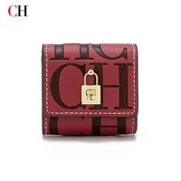 CH Funda para auriculares Bluetooth Diseño de cerradura Patrón en relieve premium con llavero Se adapta a varios tamaños de auriculares Accesorio compacto de moda