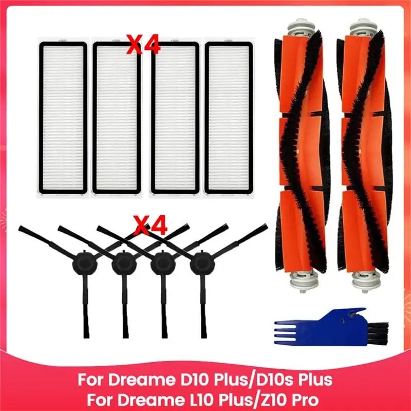 

YLS-For Dreame D10 Plus/D10s Plus For Dreame L10 Plus/Z10 Pro Vacuum Cleaner Main Side Brush Hepa Filters
