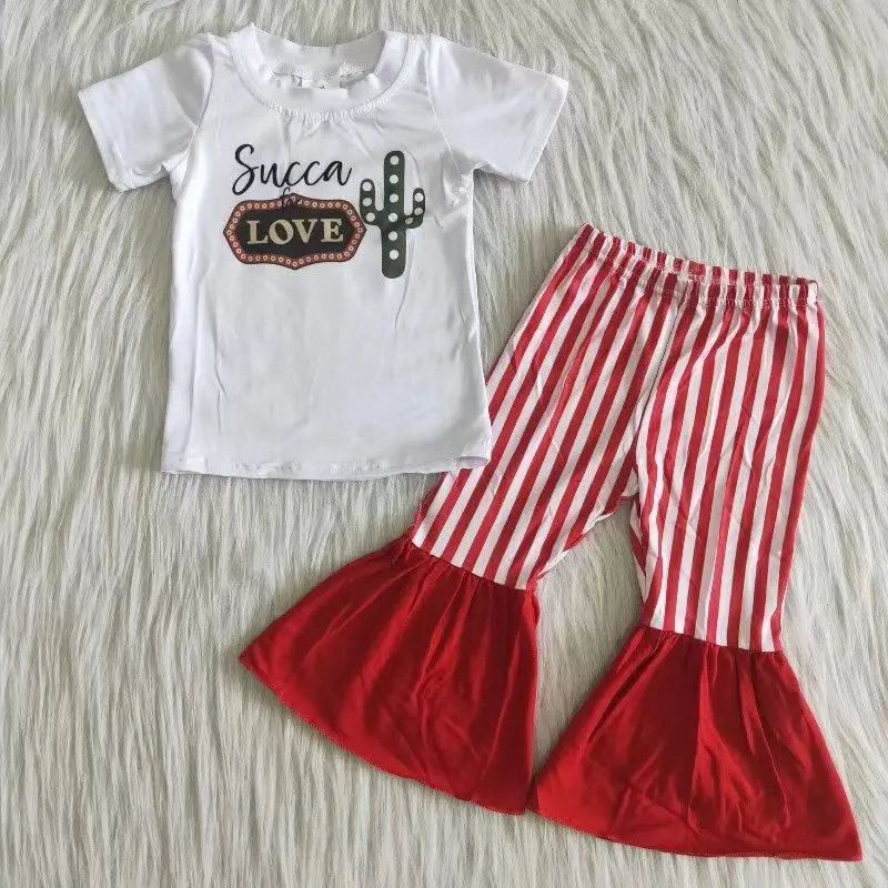 

baby girls Summer girls short sleeve trousers suit summer watermelon new look clothing