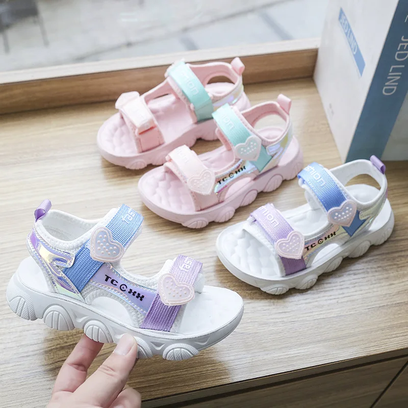 Sandalias para niñas, zapatos de playa para niños, zapatos de princesa ligeros, sandalias de princesa de suela suave, 2022