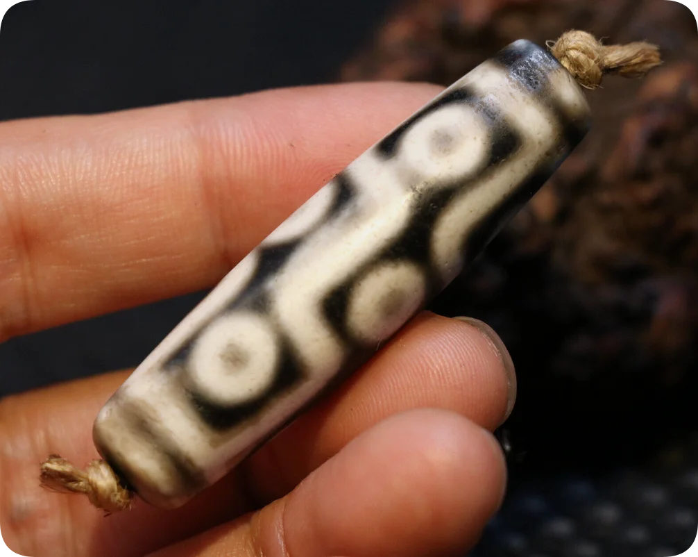 Magic Energy Tibetan Old Agate 9 Eye King of dZi Bead Totem Pendant Amulet 4A LK