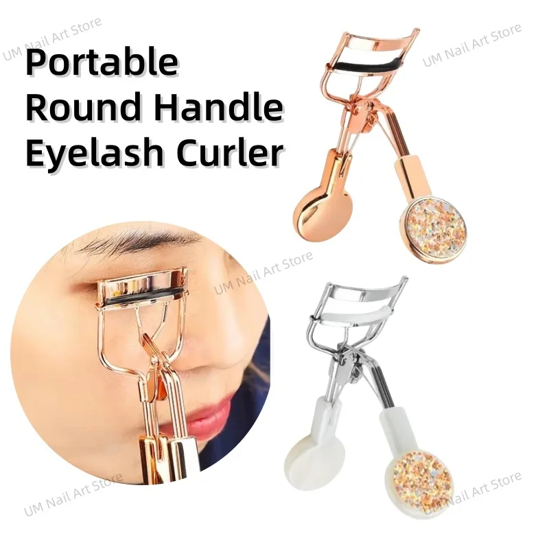 Portable Round Handle Eyelash Curler False Eyelash Curling Aid Beauty Makeup Tool Exquisite Eyelash Curler Makeup Tools