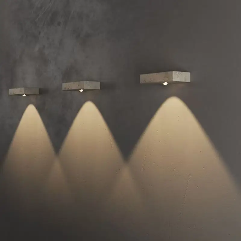 

Cave Stone Yellow Travertine Stone Wabi-sabi Wall Lights Bedroom Room Modern Wall Lamp LED Wall Sconces Home Garden