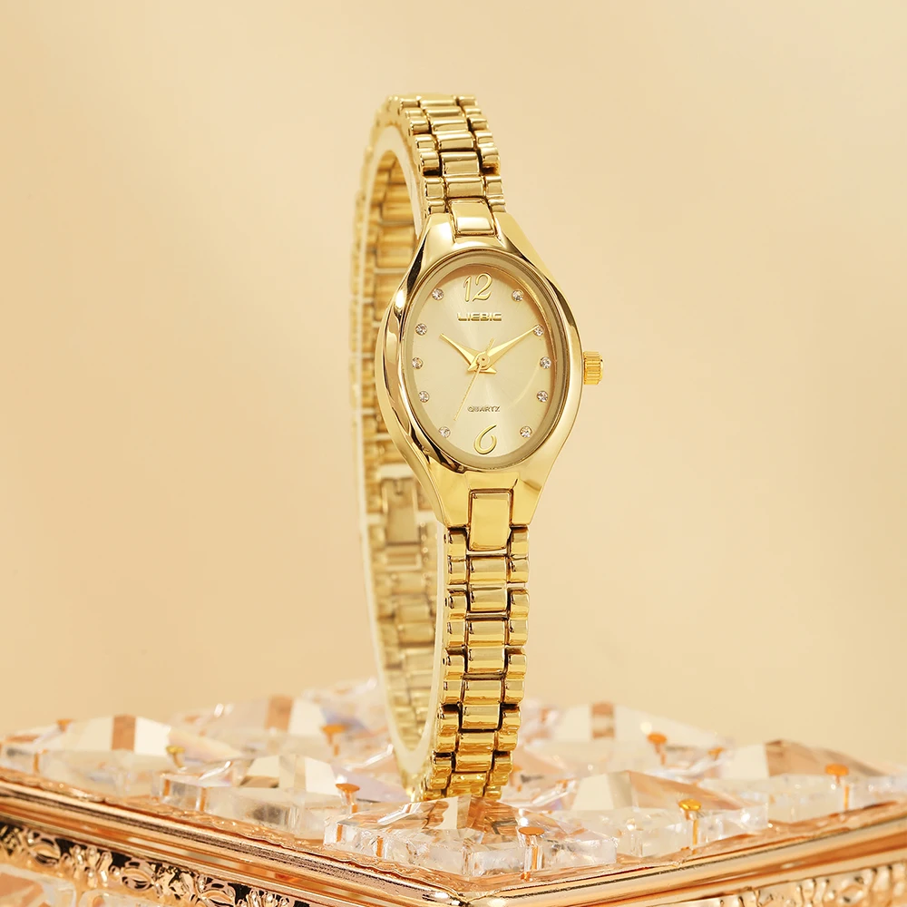 

Часы LIEBIG с ремешком из нержавеющей стали, кварцевые, элитные, элегантные наручные часы, модные автоматические часы для женщин, Reloj Mujer