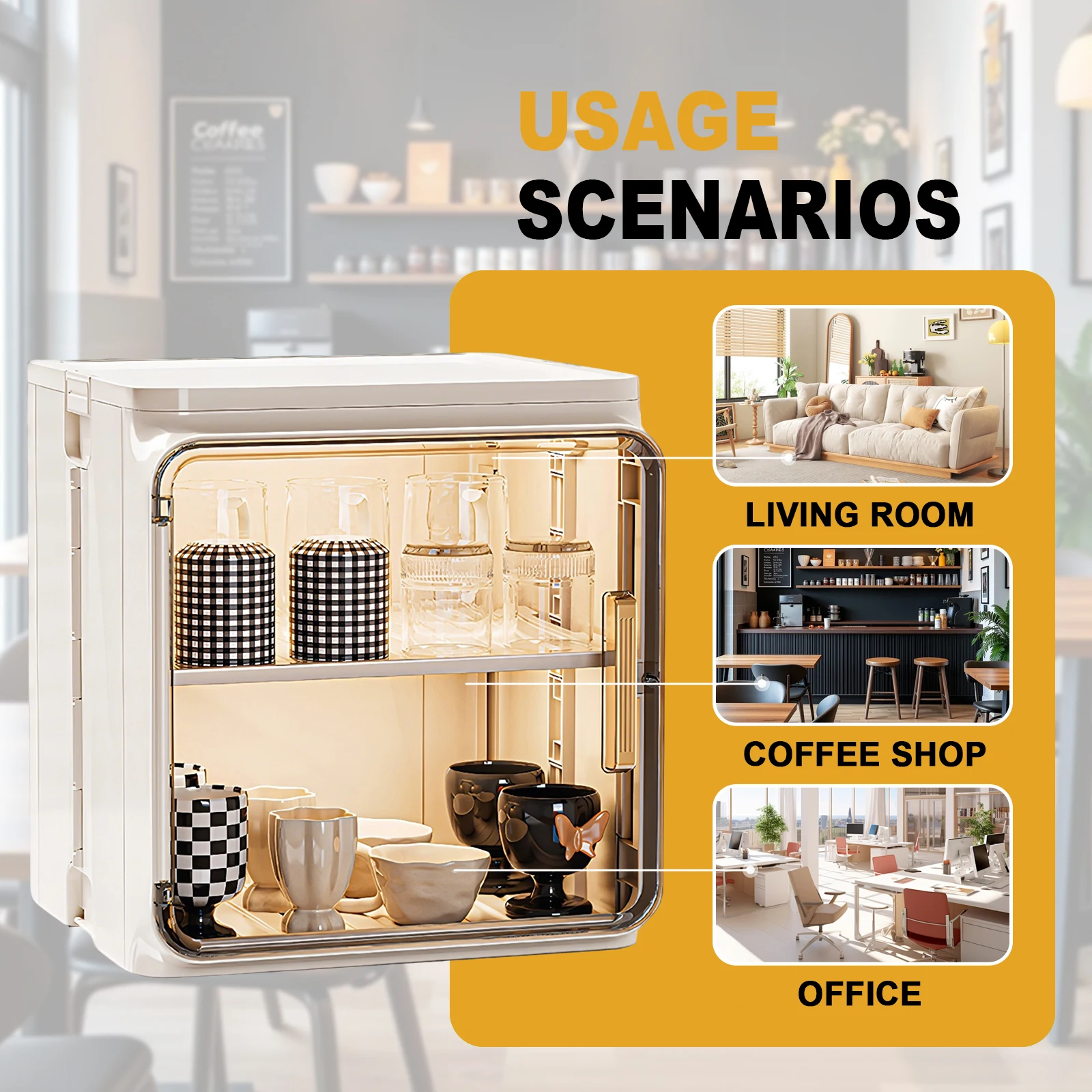 

Stackable Desktop Tea Set Display Rack Large Capacity for Home Bar (Small white)