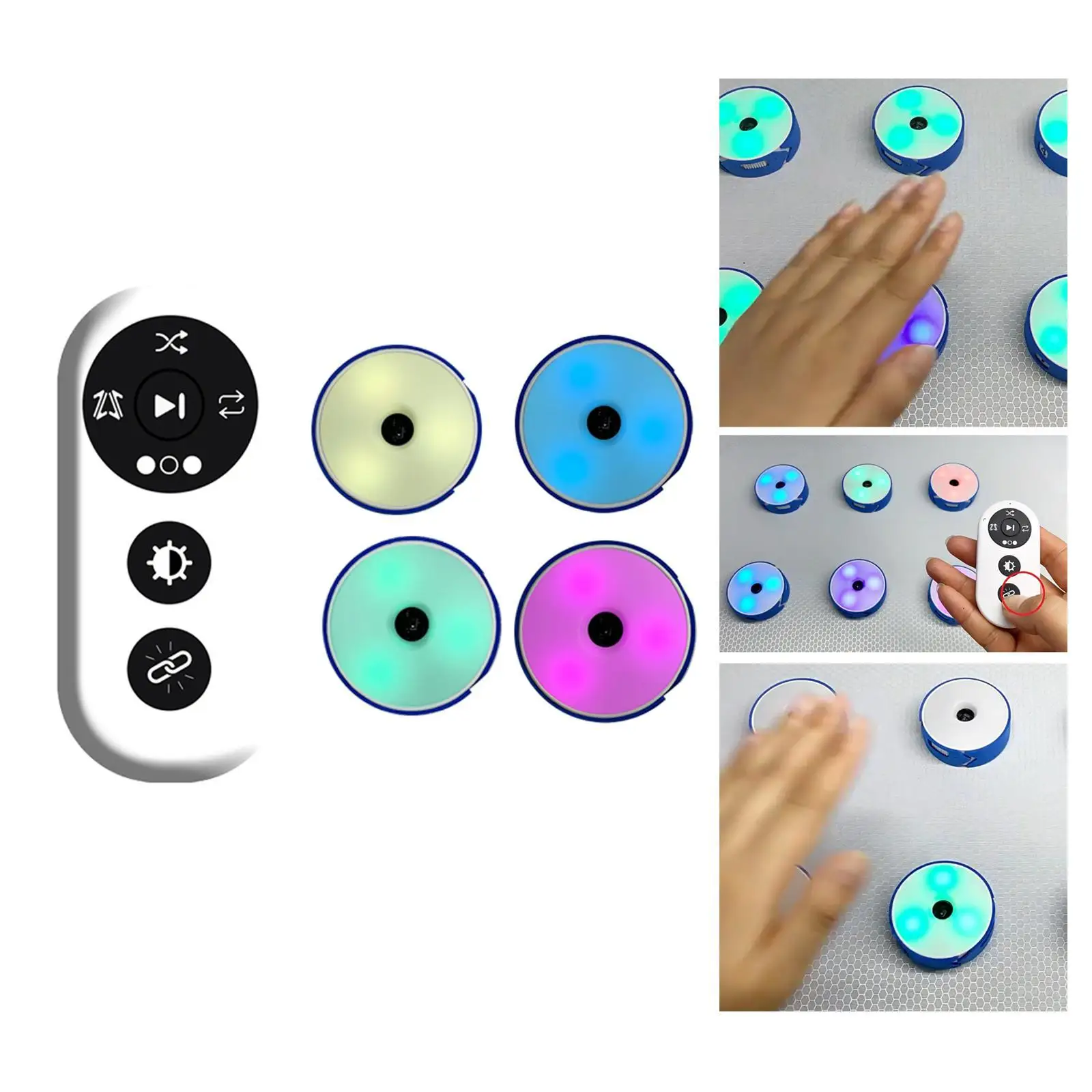 

4x Reaction Training Lights React Sensory Outdoor Sports with Remote Controller