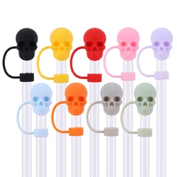 Silicone Cute Skull Straw Covers 10mm Skull Straw Tips Protectors Skull Shape Straw Caps for Stanley 30/40oz Tumbler Accessories