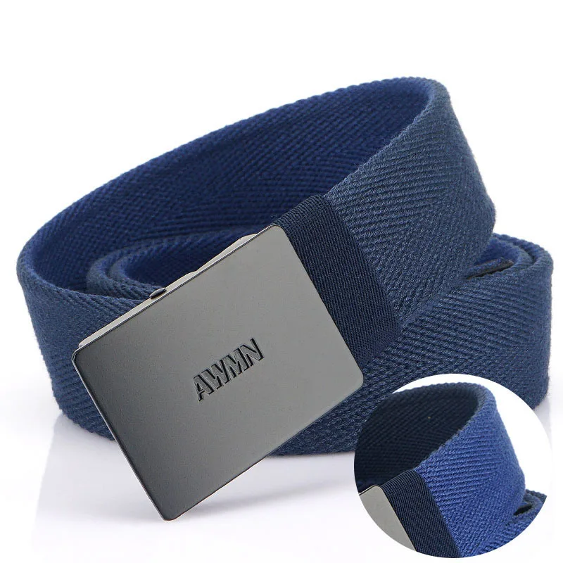 New Thicken Canvas Belt Quality Alloy Automatic Buckle Men Belt Casual Simple Men and Women Jeans Belt