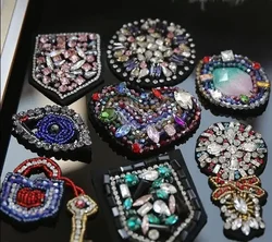 3D ręcznie robione naszywki z koralików Rhinestone na odzież serce oczy trofeum parches bordados para ropa cekiny aplikacje diy