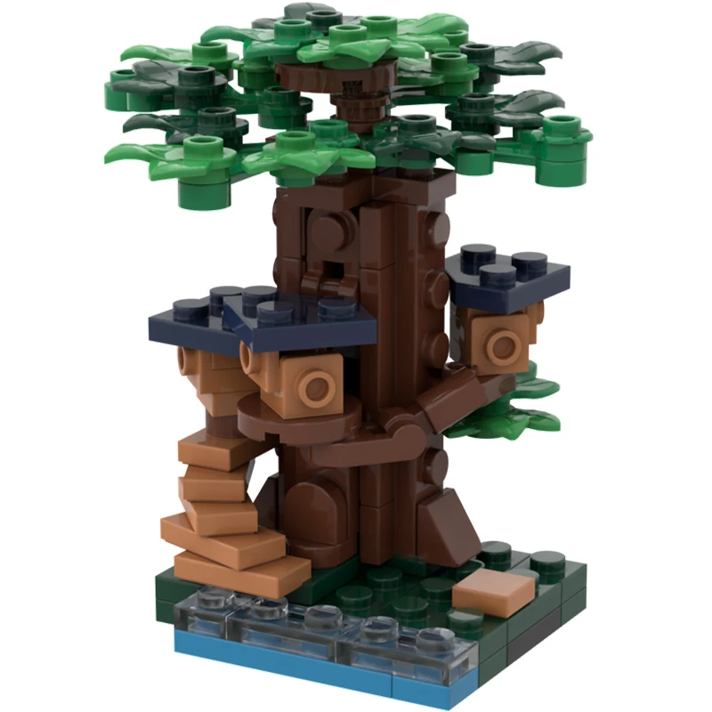 

99PCS MOC Mini Tree House Modular Microscale Treehouse DIY Model Building Block Educational Toys for Kids Birthday Gift Assembly