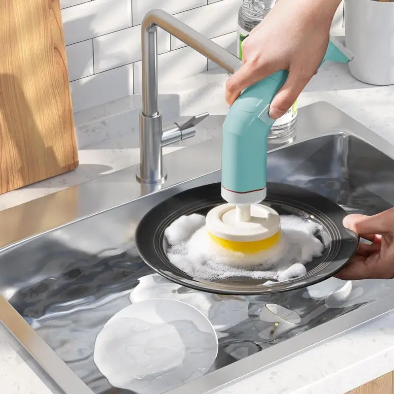 Electric Rotating Scrubber Electric Shower Scrubber Handheld Scrubber Waterproof Design Dish Brush 2 Rotating Speeds For