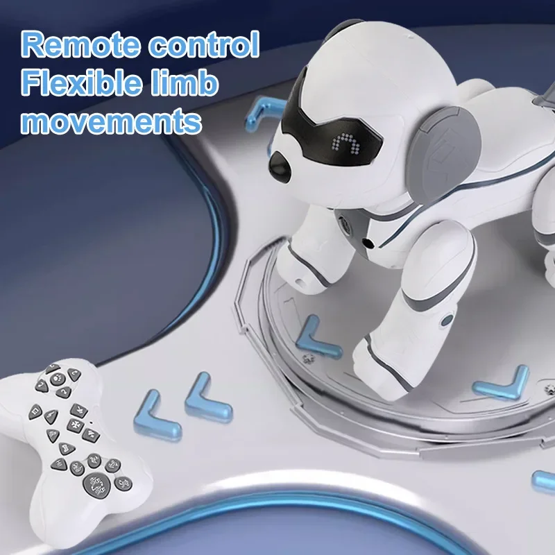 Cão robô de controle remoto programável inteligente interativo dublê robô cão com função toque cantando dança andando brinquedo inteligente